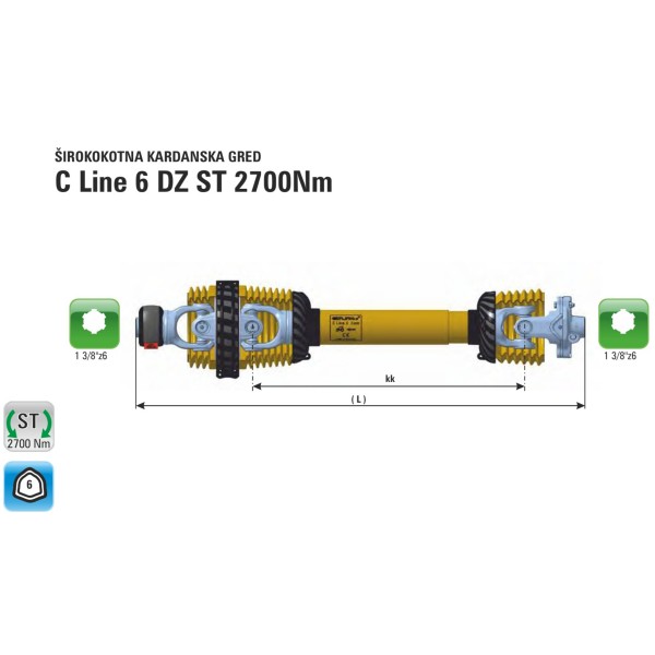 KARDAN C6 DZ ST 2700Nm kk910(1310) DVOJNI ZGLOB