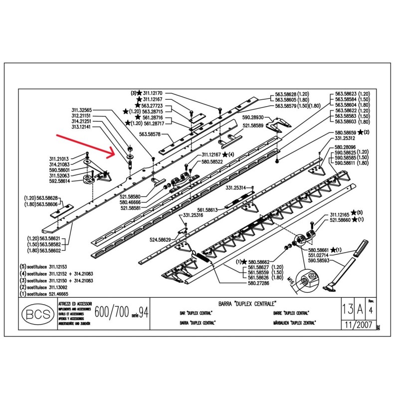 VIJAK STEBELNI GREBENA BCS DUPLEX / VZM.PRIT.  KPL. M14X1.5X48