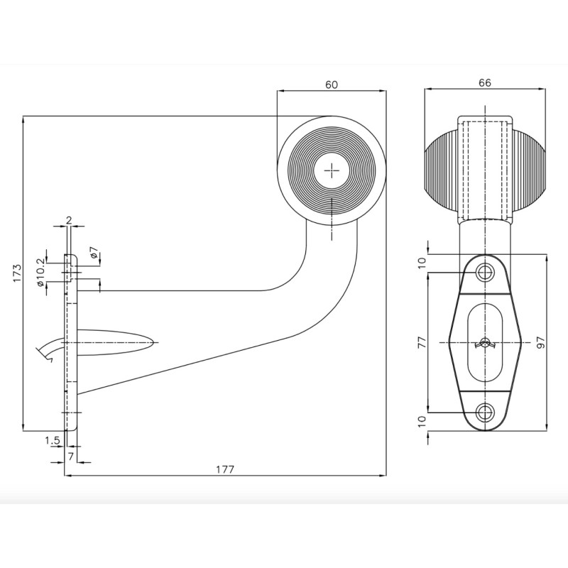 POZICIJSKA LUČ NA NOSILCU - KOTNA / LED
