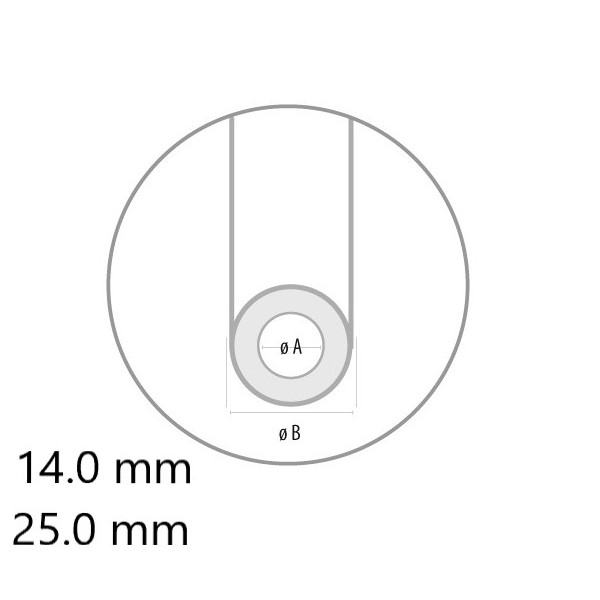 CEV MLEČNA 14X25 ČRNA - NA METRE