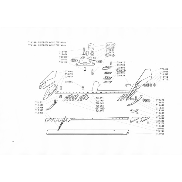 KOSILNI GREBEN S PRSTI 160CM STRUC MUTA