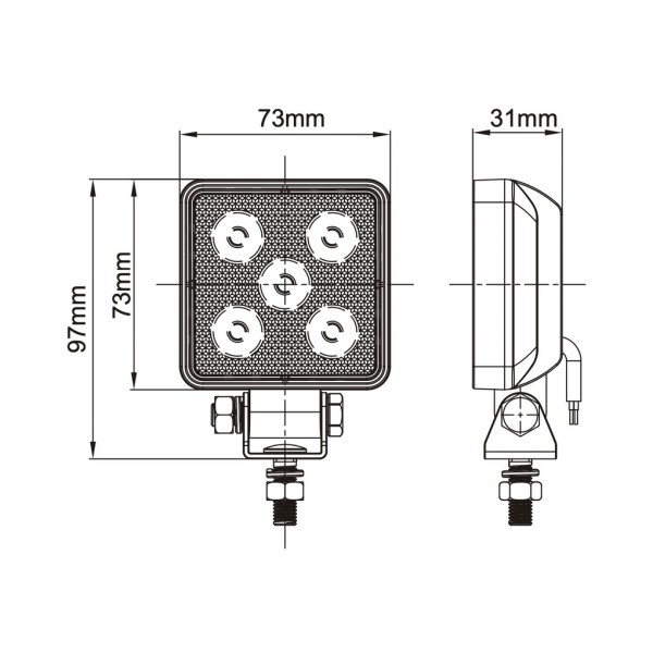 LUČ LED 73X73X31 7.5W 