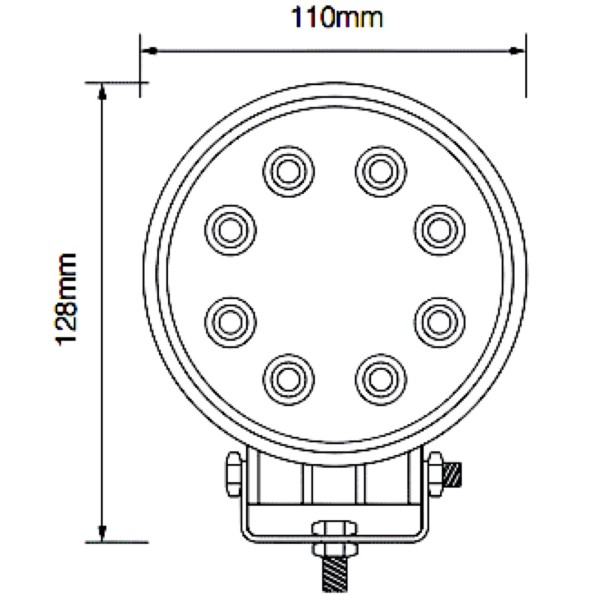 ŽAROMET DELOVNI LED OKROGLI 116mm 24W