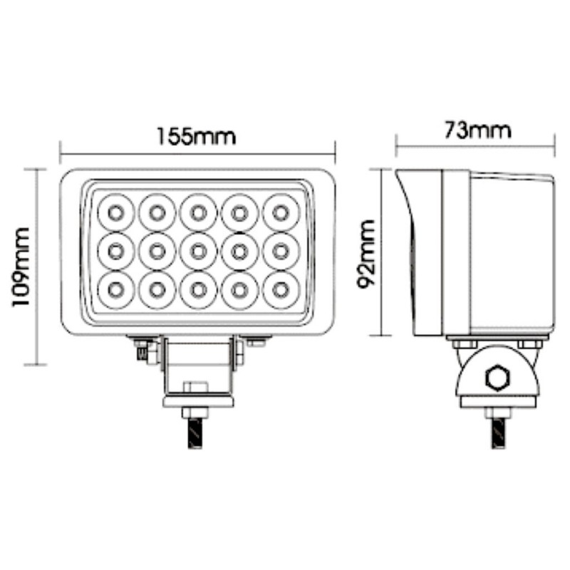 ŽAROMET DELOVNI LED FI=155X92 45W  10-30V