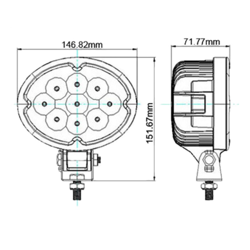 ŽAROMET DELOVNI LED FI=147X115 27W 12-28V